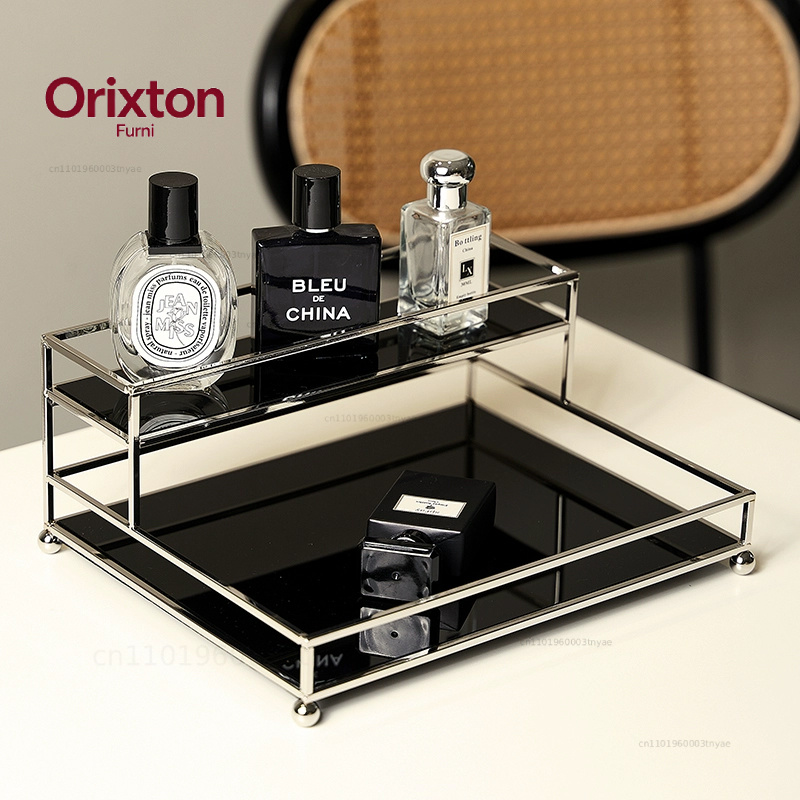 Luxury Skincare Tools - Organizador de Escritorio Metálico Negro de