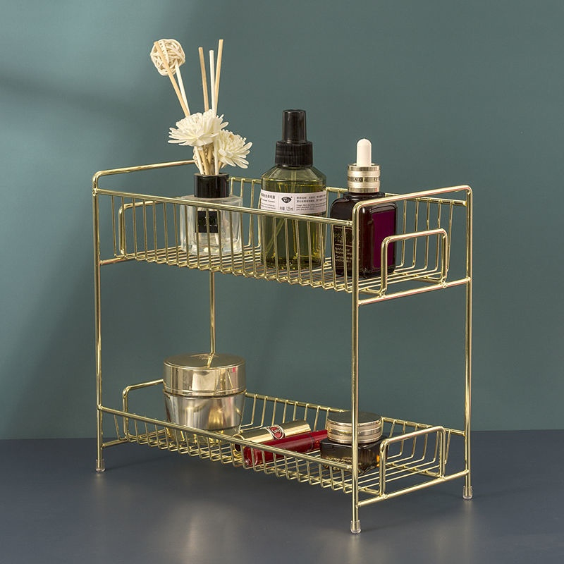 Luxury Skincare Tools - Estante de cosméticos dorado de Metal